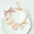 1Pc Pink Medium Dog Pearl Collar, Cute Bow Necklace, Pet Accessories for Dog Cat Collars, Harnesses and Leashes (M)