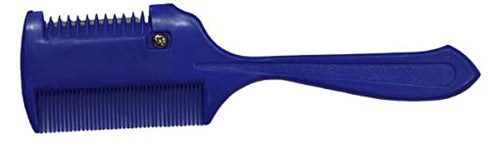 Tack N More Horse Mane Thinning Comb with Razor, Plastic, Blue, 2" x 7.5 inches,
