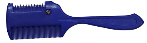 Tack N More Horse Mane Thinning Comb with Razor, Plastic, Blue, 2" x 7.5 inches,