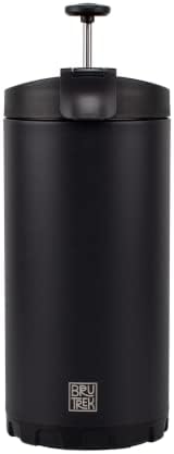 Steel Toe 3.0 Travel Coffee Press - Brew 20 fl.oz On The Go, Double Wall Vacuum Insulated French Press (Obsidian Black)