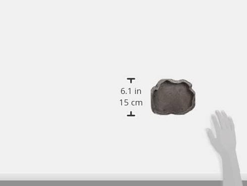 Zoo Med Reptile Rock Food Dish, Medium, 7.25"l x 6"w x 0.75"h, Colors May Vary, Black