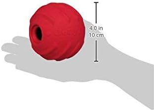 4 Inches, Jolly Pets Tuff Tosser Bouncing Ball Tog Toy/Treat Holder, Red, All Breed Sizes