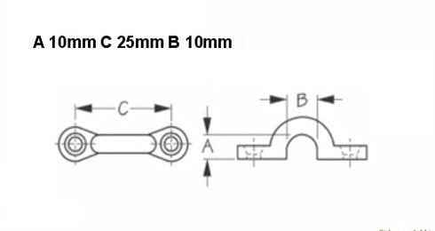 Pack of 6 Injection Molded Nylon Pad Eyes with A4 Stainless Steel Machine Screws, Washers, and Lock Nuts