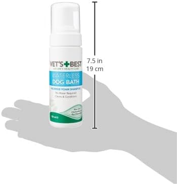 5 oz Vet's Best Waterless Dog Bath, No Rinse Dry Shampoo for Dogs, Natural Plant-Based Formula, Refreshes Coat
