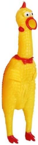 ZGLUZP 1 Pc Yellow Rubber Squeezing Screaming Chicken Toy for Pets Dog Chew Toy MiniaturesSuper Durable Funny Novelty
