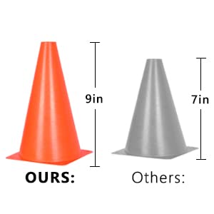 9 inch (Sets 10/15/ 20) Alyoen Orange Traffic Cones, Plastic Sport Cones, Soccer Training Cones for Outdoor Activity