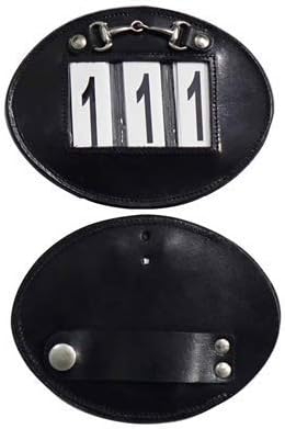 Echo Beach Equestrian Genuine Leather Number Holder Pair for Bridle or Saddle Pad. Oval with