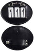 Echo Beach Equestrian Genuine Leather Number Holder Pair for Bridle or Saddle Pad. Oval with