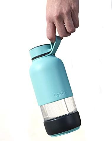 Lekue 20 Ounce Reusable Water Bottle To Go, Turquoise