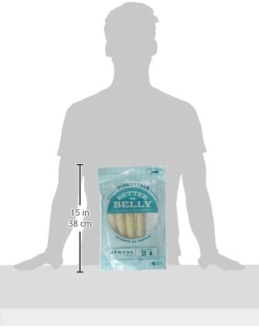 Better Belly Highly Digestible Rawhide Dental Chews, 4 Count - No Artificial Colors or Flavors for Dogs