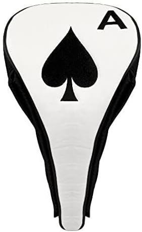 Golf Magnetic Ace of Spades Driver Head Cover, Black/White, Premium Style and Protection, Fits 460cc Drivers