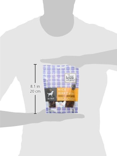 I and love and you Nice Jerky Bites, Chicken + Duck, Grain Free, Real Beef, Chewy Dog Treats, 4oz
