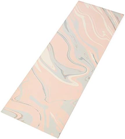 Love Sweat Fitness Premium Yoga Mat - 5mm Pink and Marble Pattern Reversible Non-Slip
