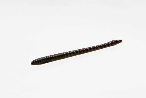 Zoom Bait Finesse Worm Bait-Pack of 20 (Black/Red Glitter, 4.75-Inch)