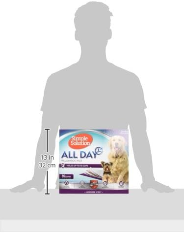 23"x24", 50 Count Simple Solution All Day Dog Pads, Disposable Puppy Training Pads with Lavender Scent, Leak Proof Pet