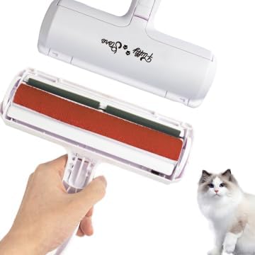 Pet Hair Remover and Reusable Lint Roller, Fluffy Paws Cat and Dog Hair Remover for Furniture and Carpet