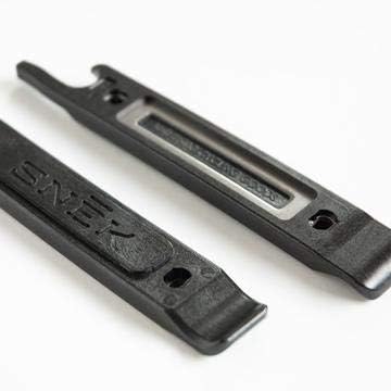 Snek Cycling Tire Repair Tool - Lifeboat Stainless Steel Tire Lever Set with Valve Core Remover & Bottle Opener - Pair