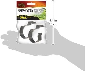 Zilla (4 Pack) Non-Locking Screen Clips for Reptile Terrarium Covers, 30G+