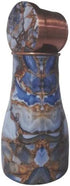 Ornate International Pure Copper Hammered Design Water Bottle, 1000 ml with Tumbler and Lid (Marble)