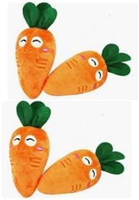 1Pc Soft Dog Toys Cute Carrot Plush Chew Squeaker Dog and Cat Toys with Multi-Squeaks Sound