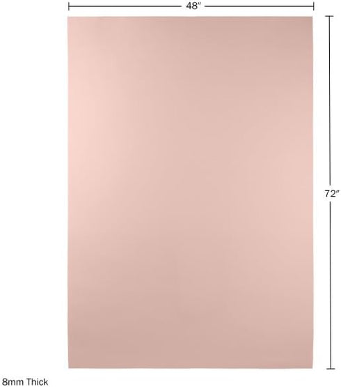 Large Yoga Mat, 6’x4’ Wide Exercise Mat, 8mm Thick Non-Slip Workout Mat for Home Gym by Wakeman (Pink)