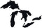 Great Lakes Sticker Premium Heavy-Duty Waterproof Vinyl Michigan Car Decal for Bumpers, Windows, Laptops, Black, 4.75"