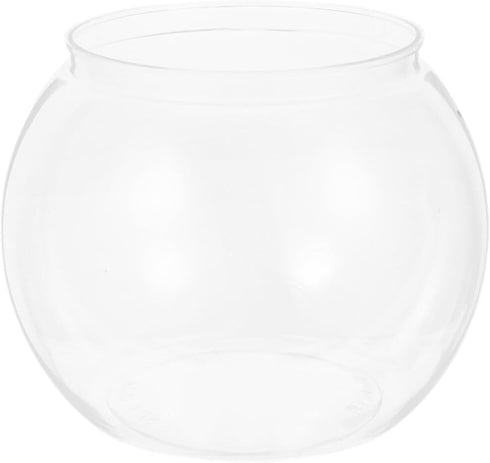 POPETPOP Clear Glass Fish Bowl, Small Goldfish Bowl Vase for Office Decor, Unbreakable Wide Bubble Terrarium