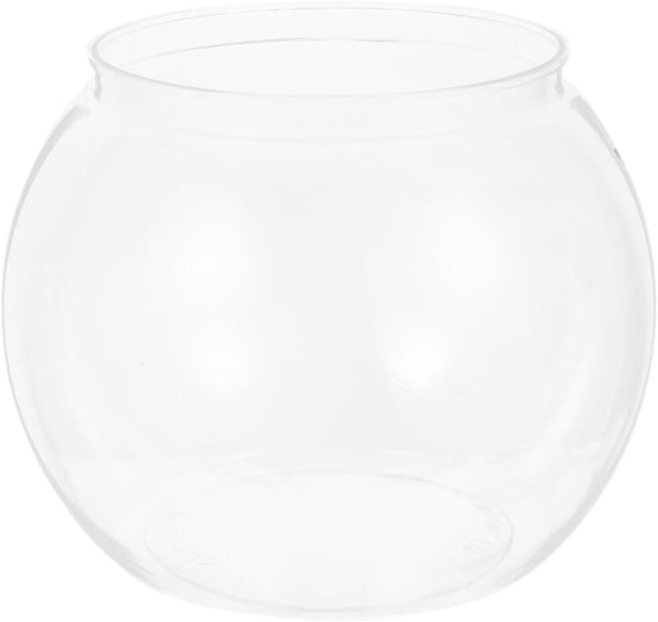 POPETPOP Clear Glass Fish Bowl, Small Goldfish Bowl Vase for Office Decor, Unbreakable Wide Bubble Terrarium