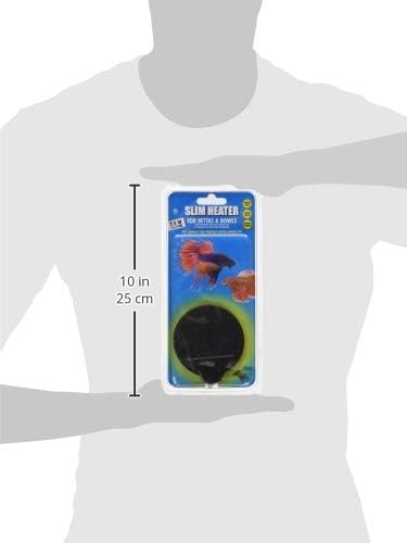 Hydor Betta Bowl Slim Fish Tank Heater, 7.5-watt, measures 3.5 inches round, black; For tanks 2-5 gallons