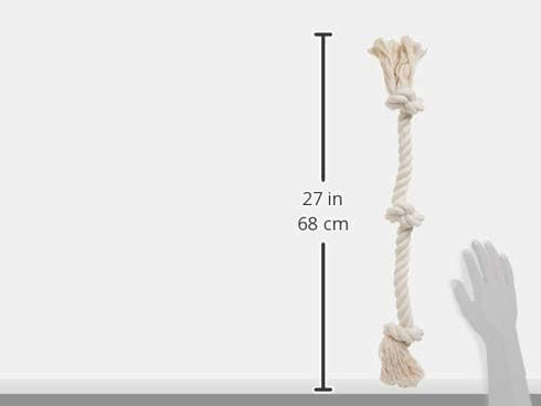 Mammoth Flossy Chews Natural Cotton Rope Dog Toys - Premium White Knot Tug Toy for Medium to Large Dogs - Large 25"