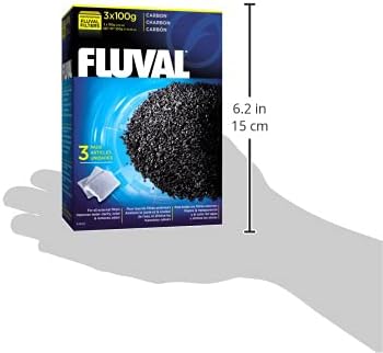 Fluval Carbon Filter Media for Aquariums, 100-gram Nylon Bags, 3 Count