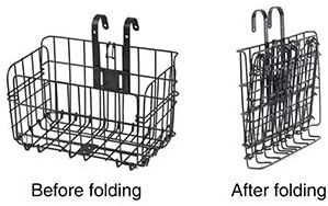 Folding Bike Front Basket Bicycle Wire Basket with Handles Easy Installation on Front Handlebar by Tfwadmx