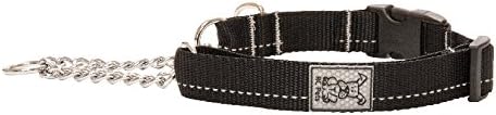 RC Pet Products 1" Primary Collection Martingale Dog Training Clip Collar, Medium, Black