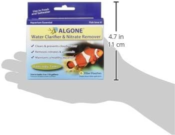 Algone Aquarium Water Clarifier & Nitrate Remover, 18 Filter Pouches, 3 Packages with 6 per Package