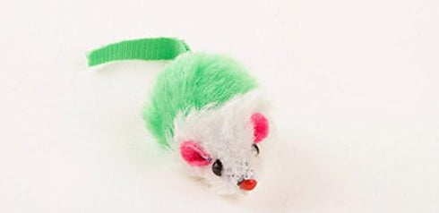 Play Fur Mice Cat Toys, Mixed Bag of 10 Rattling Catnip Toy Mice in 4 Color Variety Pack