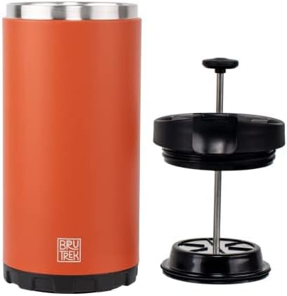 3.0 20 fl.oz BruTrek by Planetary Design Steel Toe Travel Coffee Press - Brew On The Go - No Spill Lid, Double Wall