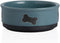 Sweejar Ceramic Dog Bowls with Bone Pattern, 16 Fl Oz Porcelain Pet Bowl for Small Dogs, Fog Blue