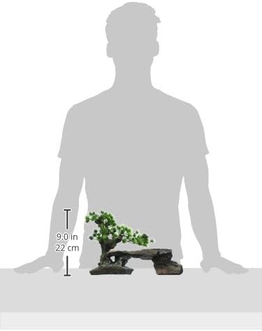 Penn-PLAX Deco-Replicas Bonsai Tree on Rocks Aquarium Decoration, Safe for Freshwater and Saltwater