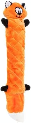 ZippyPaws Jigglerz Dog Squeaky Toys, Funny Animal Plush for Small, Medium, & Large Dogs, Fox