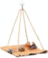 Oooct Chinchilla Hermit Crab Climbing Toy, Natural Wooden Reptile Swing Toy, Pet Cage Tank Aquarium Accessories