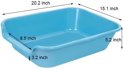 Ying Tutu 2 Pack 20" 15.5" of Extra Large Cat Litter Box (ABS Material), Low Entry Senior Litter Pen for Geriatric