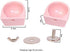 Detachable Ceramic Bowl for Small Animals | Water & Food Feeder for Rabbit, Parrot, Squirrel, Chinchilla (Pink, S)
