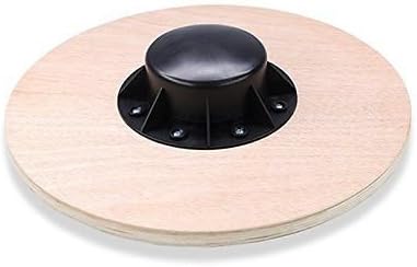 Heavy Duty 15.5" Wooden Balance Board with Non-Slip Pad for Fitness Equipment