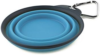 Dexas Popware for Pets Collapsible Travel Cup, Small, Gray/Blue