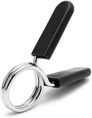 Spring Clip Collars, 1 inch (25 mm), for Smooth Dumbbell Handle or Standard Weightlifting Barbell, Pack of 4
