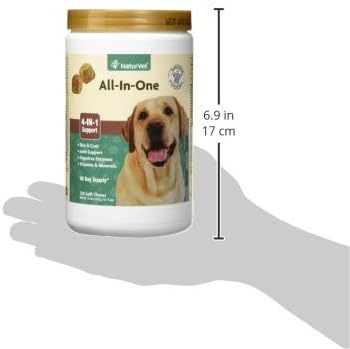 Omega-3, 6, 9 120 NaturVet All-in-One Dog Supplement - for Joint Support, Digestion, Skin, Coat Care Dog Multivitamins