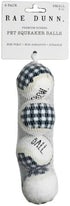 Generic 4-Pack Small Dog Squeaker Balls Premium Non-Toxic Rubber Pet Toys in Buffalo Plaid Soft & Durable for Fetch