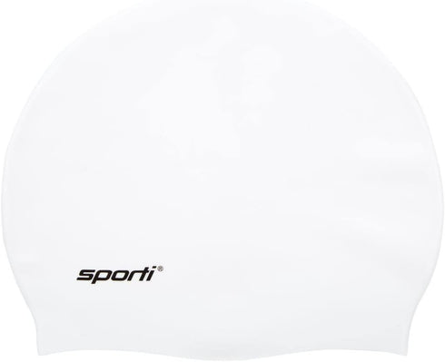 Sporti Silicone Swim Cap for Women and Men, Adult, Lightweight, Non-Slip, Protects Hair