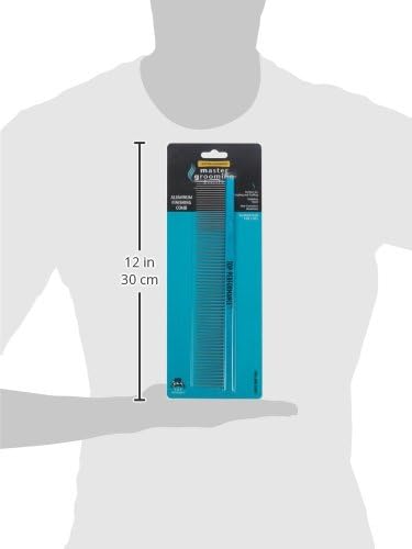 Master Grooming Tools Aluminum Finishing Comb, Versatile 10" Comb for Grooming Dogs, Black