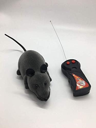 Electronic Remote Control Rat, Simulation Mouse Toy for Cat, Dog, Kid, Gray